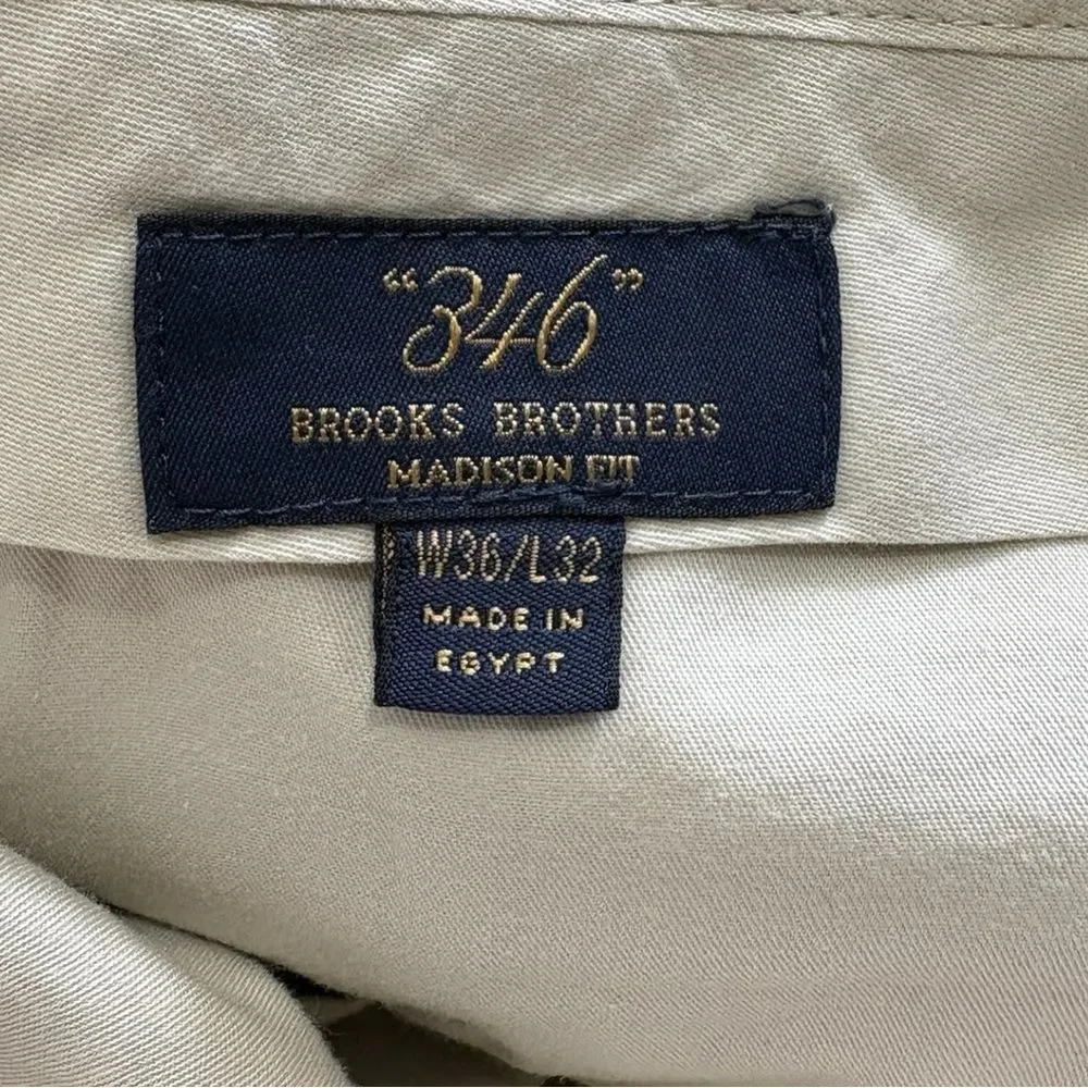 Brooks Brothers Mens Madison Dress Pants 100% Wool Size 36x32 tan